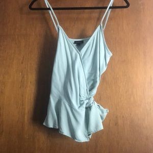 Side tie peplum tank top